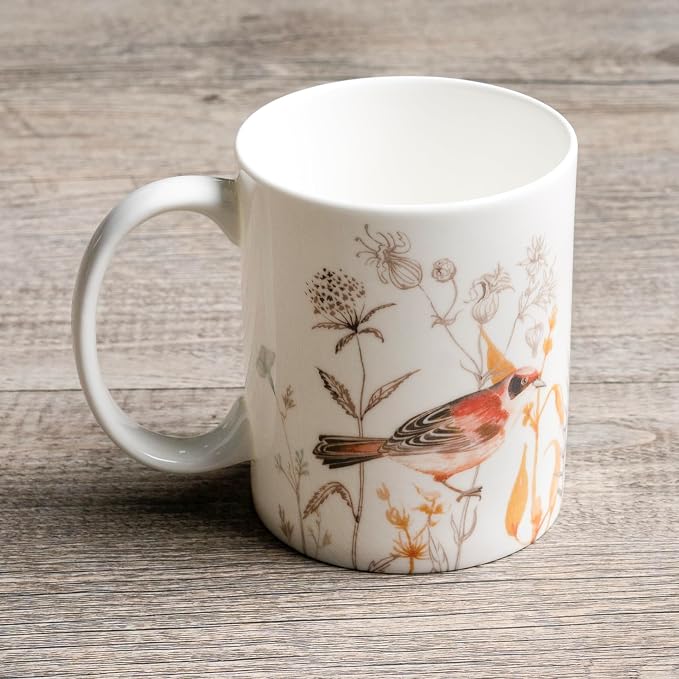 Maison d' Hermine Coffee Mug with Handles Tea Cups (15 Ounce, Pack of 1) | Fine Bone China Coffee Mugs for Hot Beverages Cappuccino Latte Home Spring Summer -Meadow Florals - Beige - Meadow Morning - Image 5