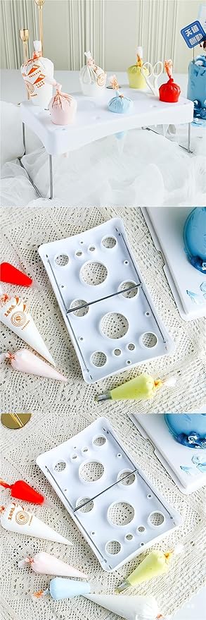 LEILIN Piping bag holder 2pcs Cake Decorating Icing Bag Stand 12-Cavity Cream bag holder