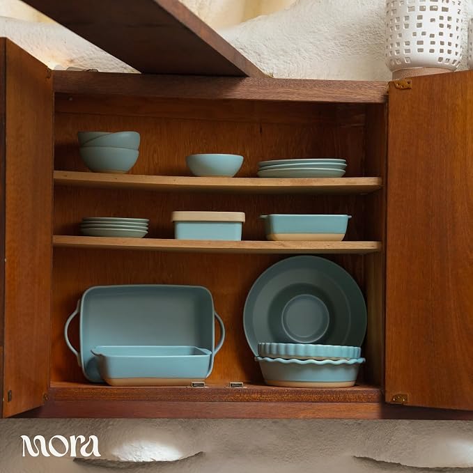 MORA Ceramic Chips and Dip Serving Tray: Large Divided Party Bowl Set for Chips & Salsa, Veggies & Dip, Fruit, Snacks, Entertaining, Hosting, etc. Minimalist Design for the Modern Hostess - Iris - Image 8