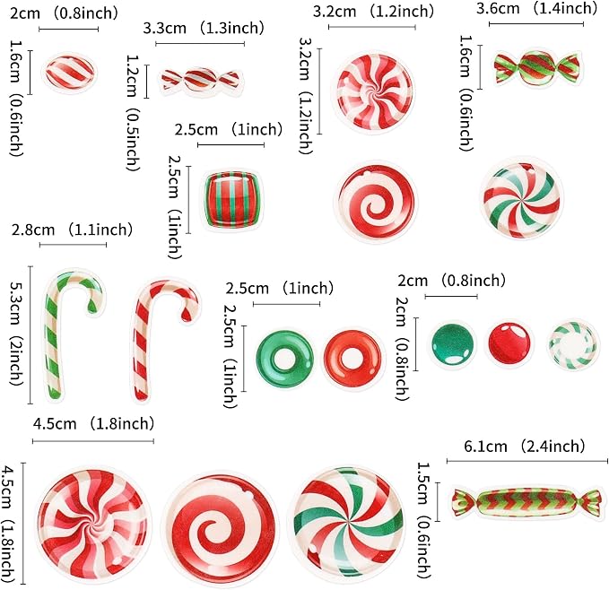 54PCS Edible Christmas Cupcake Toppers - Wafer Paper Candy Cupcake Toppers Decorations for Christmas Party Supplies Holiday Party Decorations - Image 6