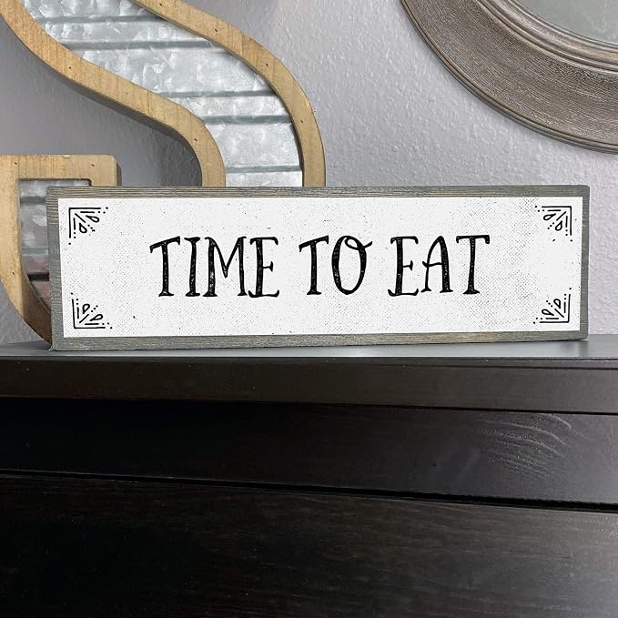 Kitchen Wood Signs (Medium - Wood And Metal, Time To Eat) - Image 6