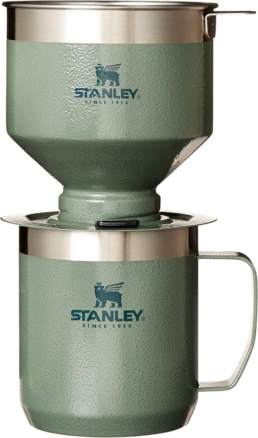 STANLEY Perfect Brew Pour Over Set | 12 oz Camp Mug with Lid Included | Drip Coffee Maker with Reusable Filter | Insulated Stainless Steel | BPA-Free | Hammertone Green by Unknown