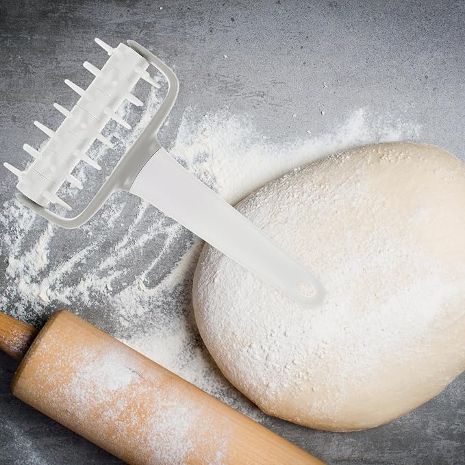 VOSAREA 2pcs Pizza Dough Hole Puncher Rolling Pin Baking Tool with Pp Material, White Color, Prevents Bubbles and Offers Good Heat Resistance, for Pizza and Bread Making - Image 4