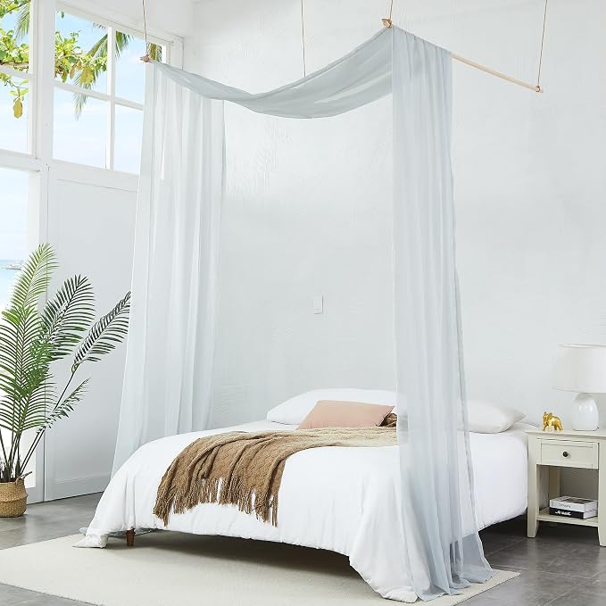 Warm Home Designs 55 x 216 Silver Sheer Window Scarf. AM Silver 216" | Extra Long Window Scarves Valances are Great As Wedding Arch Draping Fabric, Bed Canopy Or for Decorative Project. - Image 3