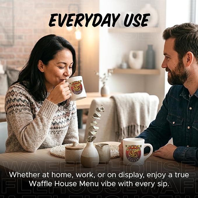 Waffle House Classic Coffee Mug in Gift Box – 9 oz Ceramic Diner-Style Cup – Iconic Logo, Ideal Gift for Coffee Lovers - Image 4