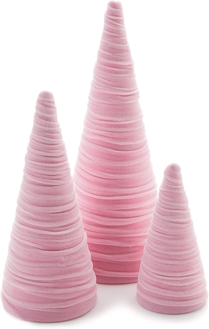 Your Heart's Content Pink Velvet Trees Set of 3, Pastel Accent Room Decor, Wedding Centerpiece, Spring Tabletop, Baby Girl Nursery, Teen Bookshelf (Pink) by YourHeartsContent