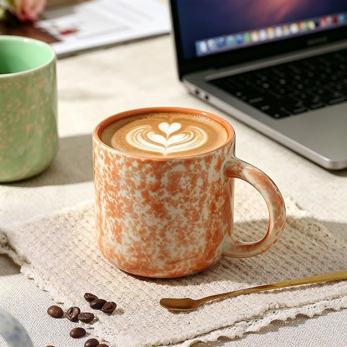 MONITO 12 OZ Coffee Mugs Set of 4, Modern Ceramic Coffee Mugs Set with handle for Tea/Latte/Cappuccino/Milk/Cocoa - Image 8