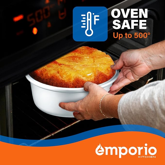 Emporio Kitchen Baking Pan - Anodized Aluminum Round Cheesecake Pan 8’', Pressure Cooker and Air Fryer Compatible, Recipe Booklet Included, PFAS, CFC, PTFE, or PFOA Free, Oven Safe (Up To 500° F) - Image 8