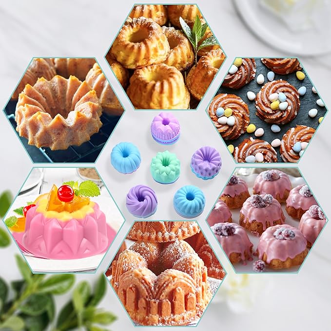 To Encounter 24-Pack Silicone Molds - Nonstick 3-Inch Silicone Donut Mold, Baking Cups, Donut Pan, Muffin, Jello, Bagel Pan - Oven, Microwave, Dishwasher Safe