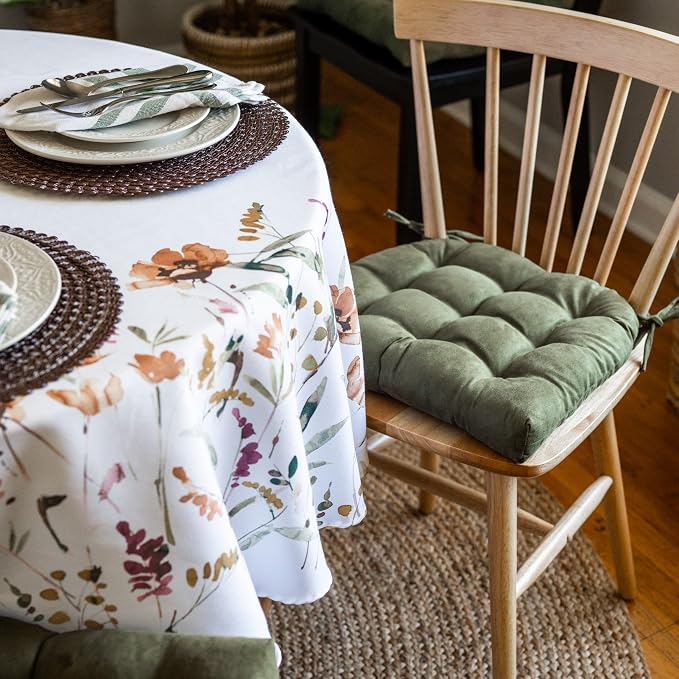 Barnett Home Decor Microsuede Laurel Green Dining Chair Pad with Ties - 15 x 17 Size Small Chair Cushion - Latex Foam Fill Cushion, Reversible, Machine Washable - Microfiber Ultrasuede Sage Green - Image 7