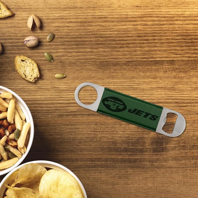 Rico Industries NFL Laser Engraved Bar Blade Faux Leather Laser Engraved Bar Blade - Great Beverage Accessory for Game Day - Image 3