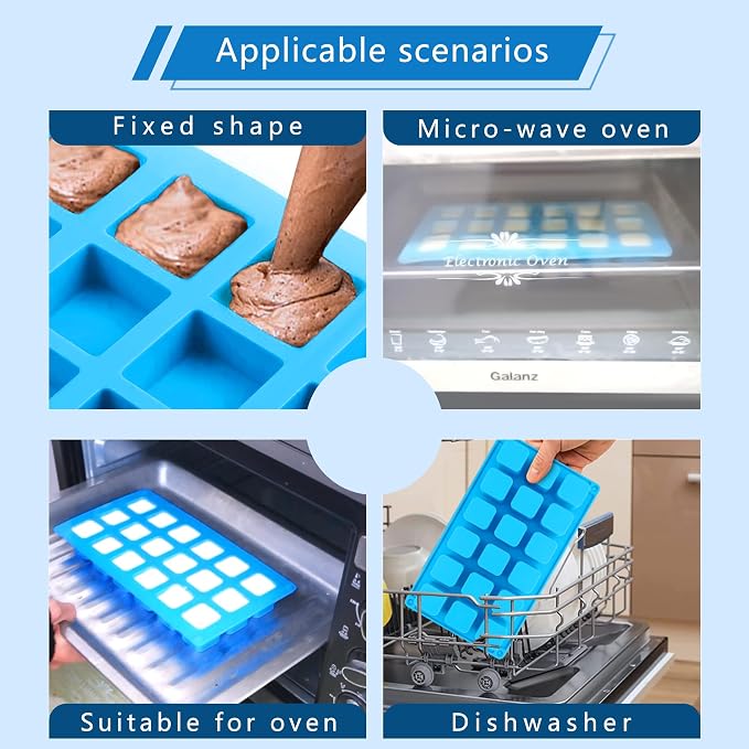 Sidosir 2Pcs 1.2Inch Square Cube Silicone Mold for Mousse Cake, French Dessert Molds for Chocolate Brownie Bites, Brownie, Ice cream, Truffle, Jelly - Image 4