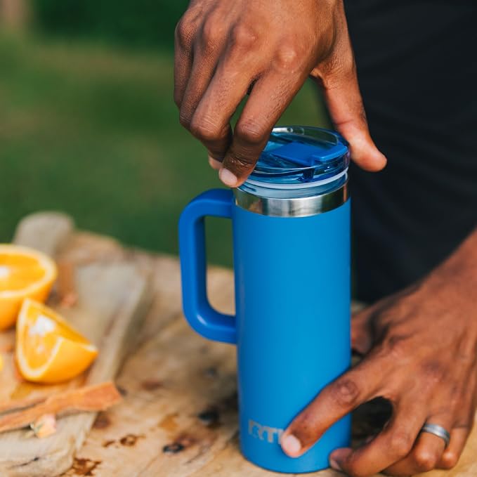 RTIC 16oz Road Trip Travel Mug with Lid and Handle, Ceramic Lined, Graphite | Stainless Steel Metal, Insulated Travel Cup for Hot and Cold Drinks, Coffee, Car, Camping and Travel - Image 7