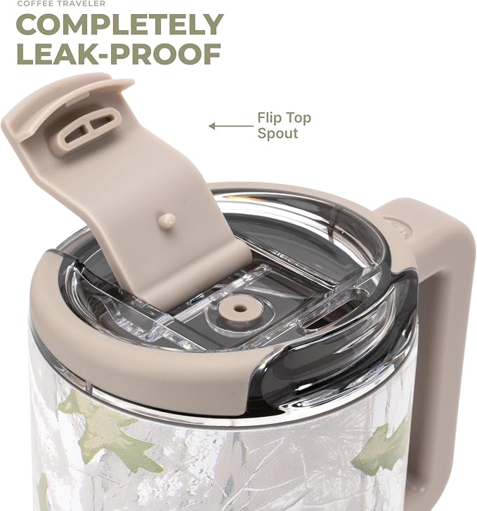 HydroJug Coffee Traveler 20oz Ceramic-Lined Mug with Handle, Camo - Image 4