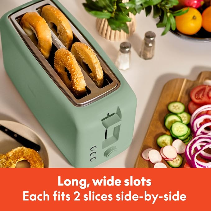 bella 4 Slice Slim Toaster, Fits-anywhere™ Kitchenware, 6 Setting Shade Control with Reheat & Cancel Buttons, Fits Sourdough, 10” Long Slot, Anti Jam & Auto Shutoff, 900 Watt, Seaglass - Image 5