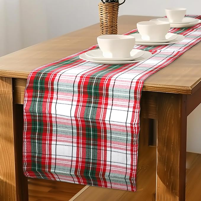 Urban Villa Table Runner Cotton Heavier Quality 14x72 Christ Check - Image 4
