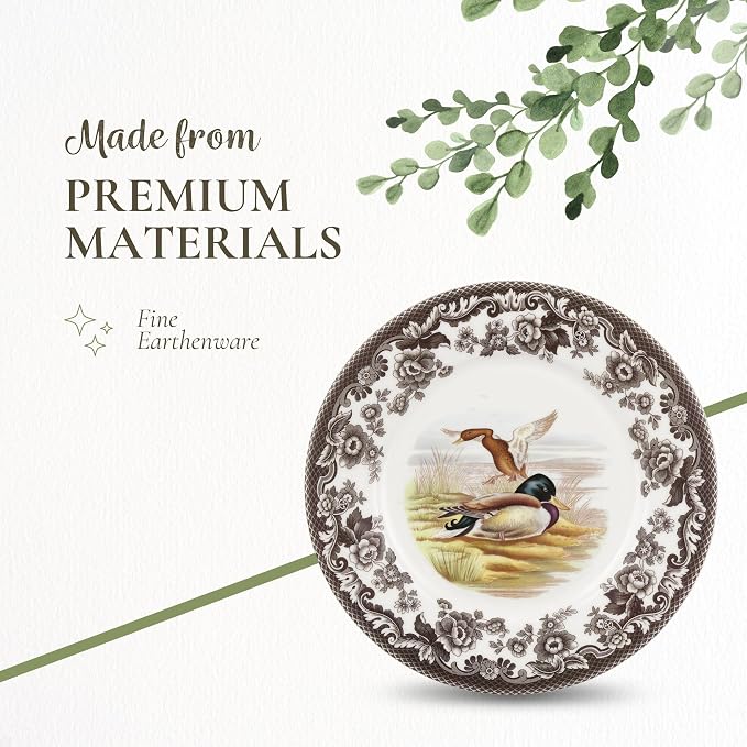 Spode – Woodland – Luncheon Plate – Mallard - Brown/White - Image 4
