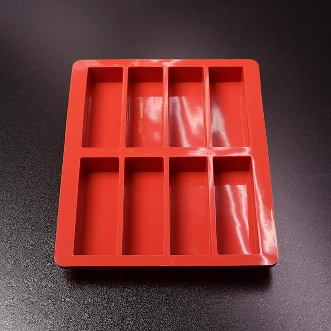 Bold Maker 8 Cavity Rectangle Silicone Mold (2pcs) - 23815 - Ideal for Granola Bars, Nutrition Bars, Cereal Bars, Butter, Truffles, Cheesecake, Brownies, Cornbread, Dessert, Pudding