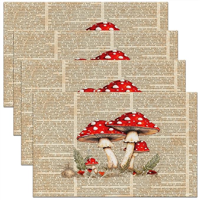 Feelyou Cute Mushroom Decor Table Place Mats 18"x12" Lettering Placemats Set of 4 Wild Mushroom Placemat for Kitchen Dining Table Decor Indoor Outdoor Longleg Mushroom Decor Table Place Mats by Feelyou