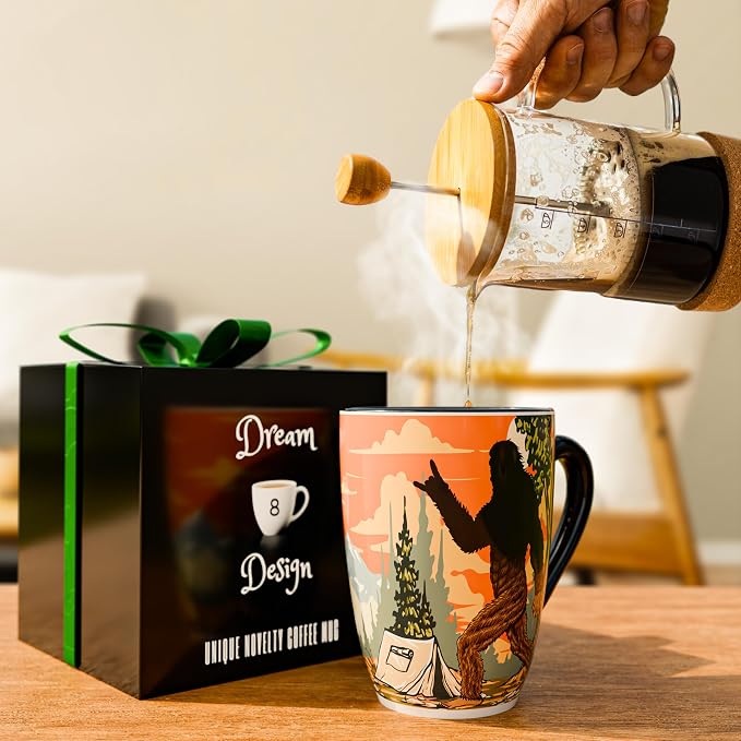 Color Changing Bigfoot Coffee Mug 15OZ - Ceramic Heat Sensitive Cup Hot Cocoa Tea Milk Mugs Hot Drinks and beverages Unique Beautiful Funny Holiday Christmas gift Idea Sasquatch Cryptid lovers men dad - Image 5