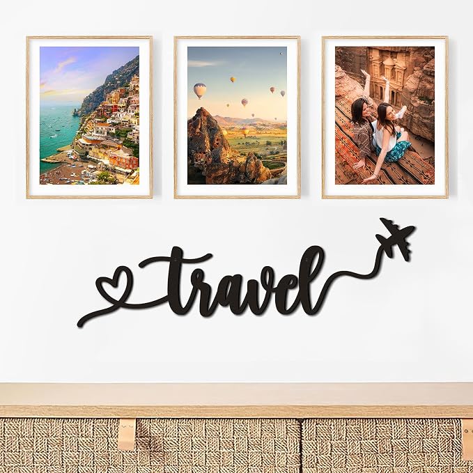 Qmetalart Travel Decor Metal Wall Art Backdrop Decoration Sign Word Hanging for Home Living Room Bedroom Office Housewarming Gift for Travel Lover - Image 7