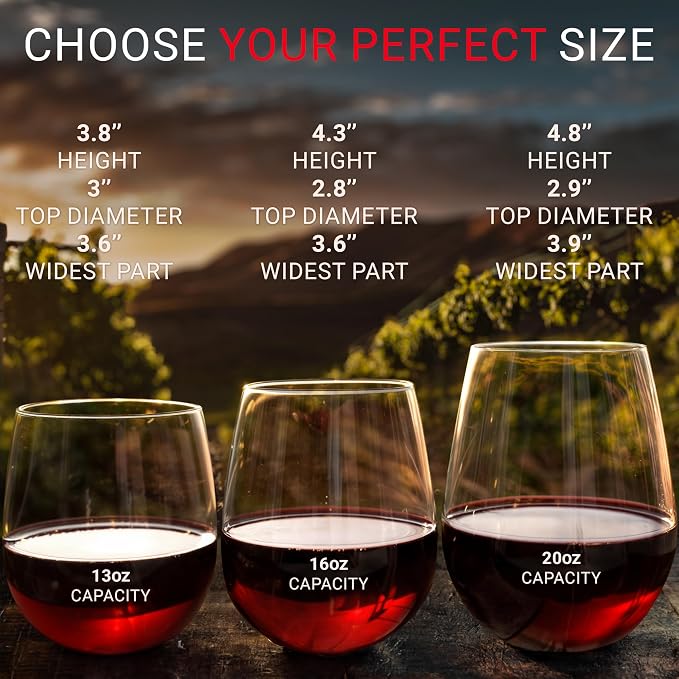 Bravario Unbreakable Stemless Plastic Wine Glasses | Reusable | Shatterproof 100% Tritan Plastic | Dishwasher-Safe | BPA-free | Awesome for Indoor & Outdoor | 20 oz, Set of 4 - Image 2