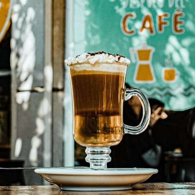 Glass Coffee Cups - 8 Oz Irish Coffee Mugs Set of 6 | Glass Cups with Handle, Footed Clear Cappuccino Cup, for Hot Cold Beverages, Lead-free, BPA free - Image 9