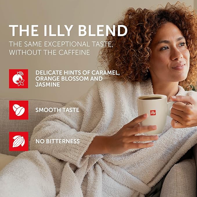 Illy Coffee K Cups - Pods For Keurig Machines – Classico Decaf Roast – Notes of Caramel - Mild, Flavorful & Balanced Flavor - No Preservatives – 10 Count, 6 Pack