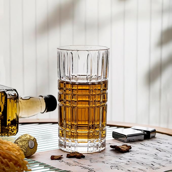 Highball Glasses Set of 6, Tall Beverage Glasses Collins for Water, Juice, Cocktails, Beer, Soda, Wine (14 OZ) - Image 7