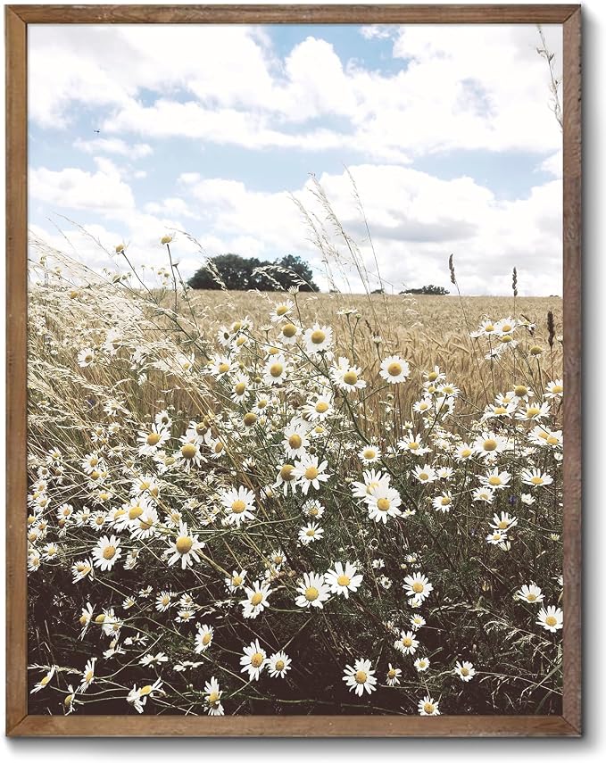 XOCUUI Wall Art for Living Room Landscape Canvas Wall Decor Meadow with Flowers Vintage Paintings Classical Wildflower Field Scene Boho Floral Pictures Decor Gifts for Bathroom Bedroom 8x10 Unframed by XOCUUI