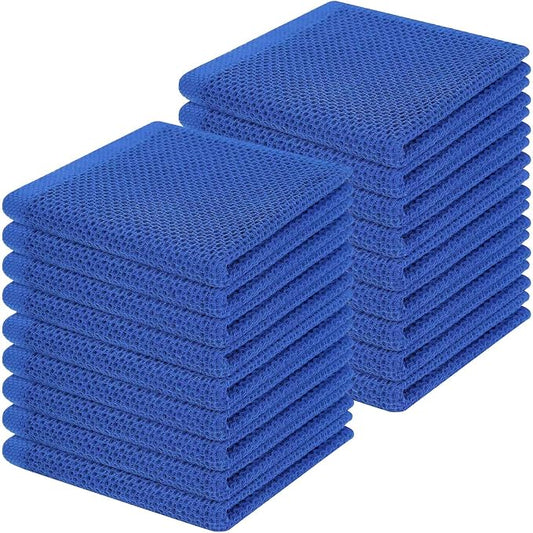 Homaxy 100% Cotton Waffle Weave Kitchen Dish Cloths 18-Pack, Blueberry | 12 x 12 Inches, Ultra Soft Absorbent Dish Towels, Quick Drying Dish Rags with Hanging Loop by Homaxy