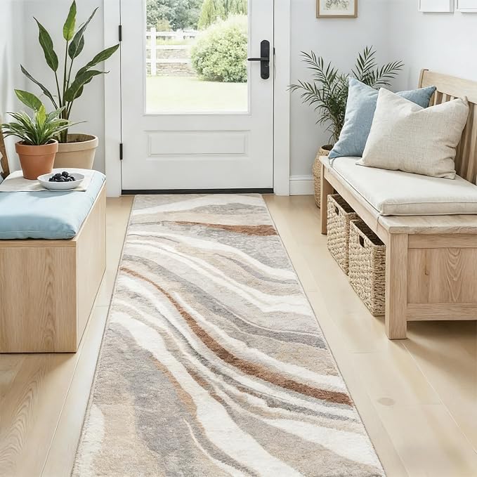 2x6 Runner Rug, Washable Hallway & Kitchen Rug - Non-Slip Low Pile Floor Mat for Entryway, High Traffic Areas, Easy Clean Vintage Pattern - Image 9
