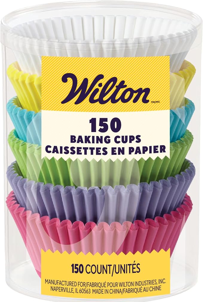 Wilton Bakecups, Multicolor | Multicolor Greaseproof Baking Cups Brighten Up Cupcakes & Muffins, Oven-Safe Paper Liners for Everyday & Party Baking by Wilton
