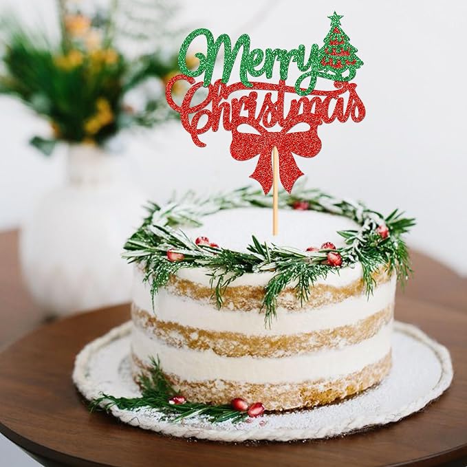 1PCS Christmas Cake Topper Selection - Paper Cupcake & Birthday Party Cake Decoration Supplies - Image 2