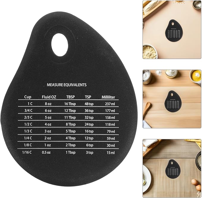 TIDTALEO 4pcs Black Silicone Baking Cutter with Compact Design and Kitchen Measurement Conversion Chart, Pastry Tool for Baking and Cooking Preparation, for Beginner and Professional Users - Image 9
