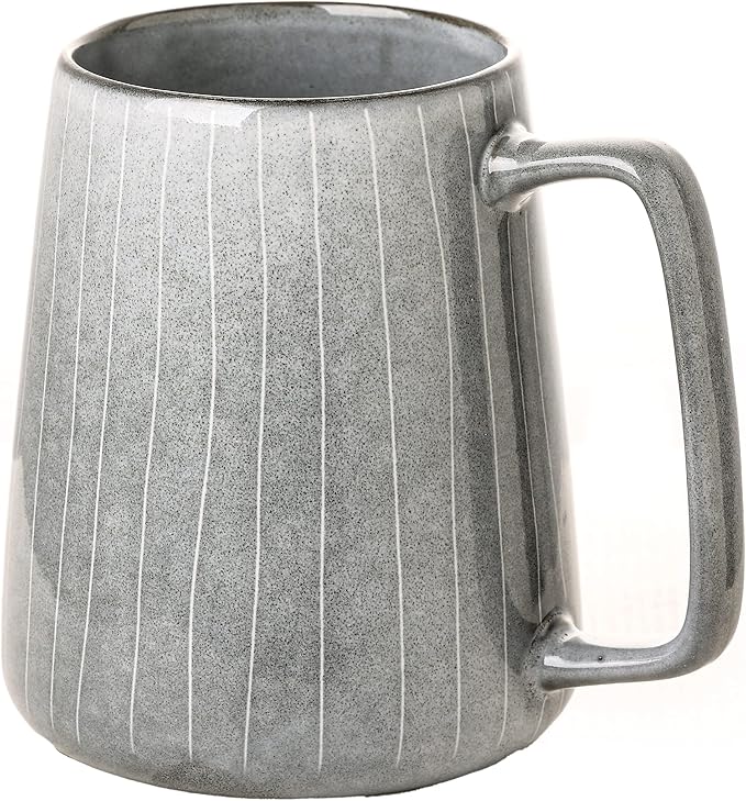 Large Ceramics Coffee Mugs,24 OZ,Large Handle Design,Extra Large Tea and Coffee Cup for Office and Home，Microwave And Dishwasher Safe(24 oz Gray) by Ceraozmus