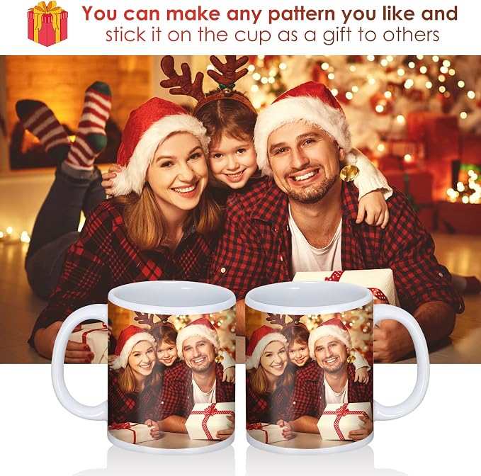 DANALLAN Sublimation Mugs, Premium Coffee Mugs Set of 12 White Ceramic Sublimation Cups 11 oz Christmas Coffee Mug for Soup Tea Milk Latte Hot Chocolate - Image 6