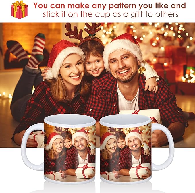 Sublimation Mugs, 12Pcs Coffee Mugs Blank White Ceramic Coffee Mug Set Sublimation Cups 11 oz Christmas Coffee Mug for Hot Chocolate Latte Tea Milk DIY Products - Image 5