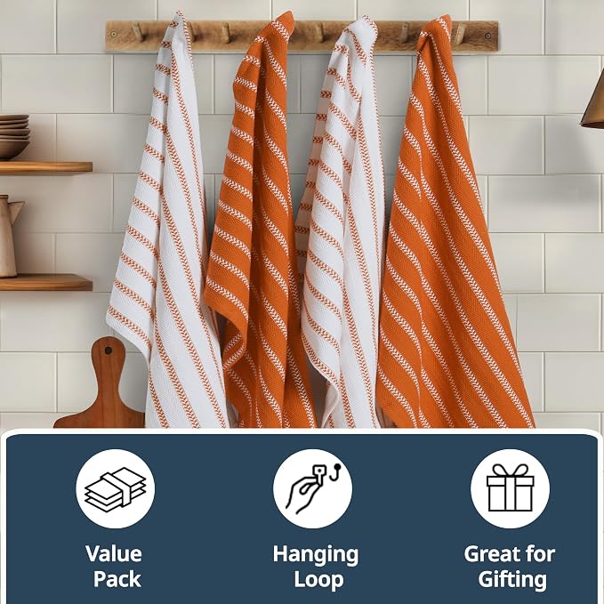 LANE LINEN Kitchen Towels Set – Pack of 6 Cotton Dish Towels, 18”x28”, Absorbent & Quick-Drying Tea Towels for Drying Dishes – Rust - Image 7
