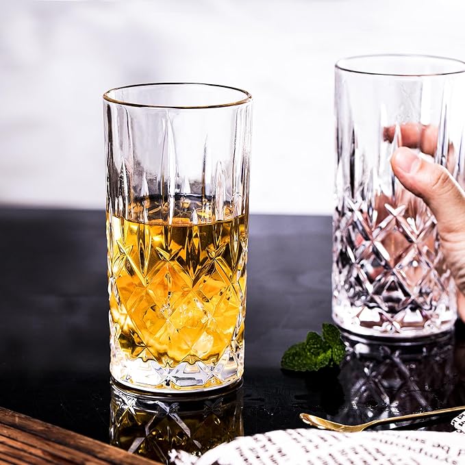 Highball Glasses Collins Tall Beverage Set of 6, 14 Ounce Cups Glassware for Drinks, Water, Beer, Soda - Image 7