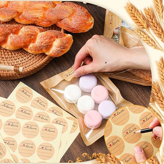 Outus 100 Pcs Cookie Packaging Bags with Seal, 5.1 x 7.5 Inch Bakery Pastry Bags with Window, Heat Sealable Grease Resistant Paper to Go Bake Sleeves for Gift Giving Donut Bread Sandwich (Brown) - Image 5