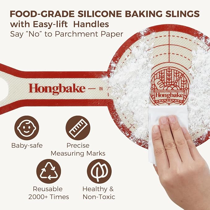 8 Inch Round Cake Pan Set for Baking with 2 Pcs Silicone Baking Sling Mats, Nonstick Circle Cake Pans Set of 2, 2.5" Deeper Layer Cake Tin for Oven, Cheesecake Mold, Huty Duty, Golden - Image 4