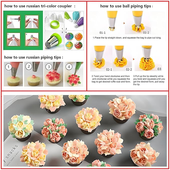 387 Pcs Cake Decorating Kit Piping Bags and Tips Set,with 64 Icing Tips,102 Pastry Bags,5 Couplers,Cake Spatulas,More Cupcake Cookie Decoration Tools,Toolbox, (Pink)