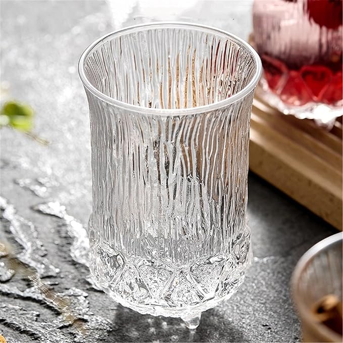 drinking glassware Bark Pattern Embossed Drinking Glasses Glass Cup(Small) - Image 3