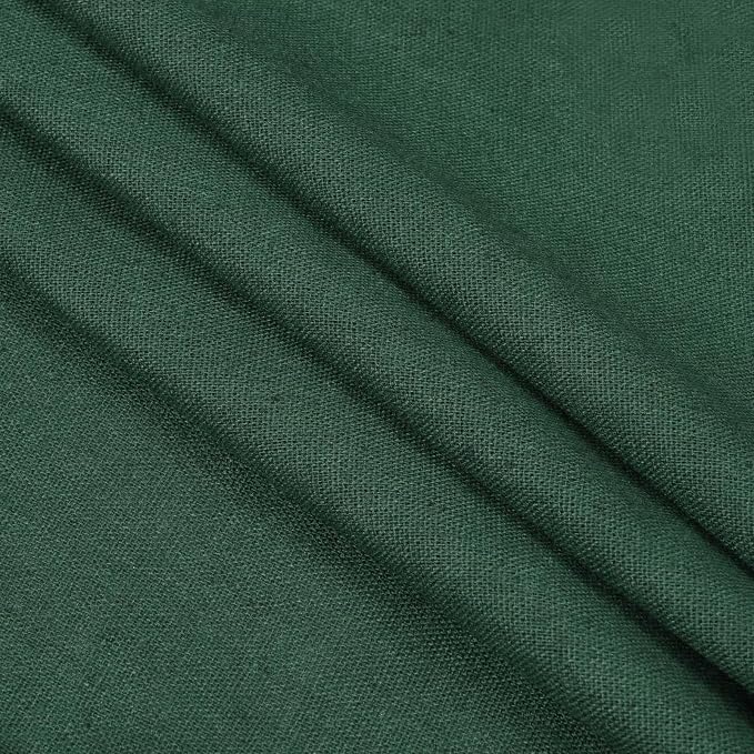 Likiyol Linen Valances for Windows Farmhouse Window Valances with Ruffle Rustic Country Light Filtering Kitchen Valance Curtains Rod Pocket Valance for Bathroom Cafe, Dark Green, 52" W X 18" L - Image 8