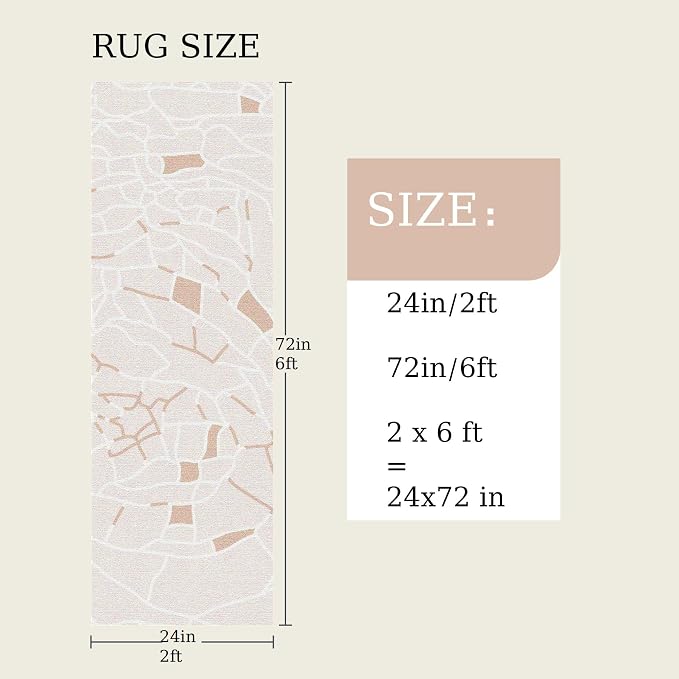 2x6 Runner Rug, Washable Hallway & Kitchen Rug - Non-Slip Low Pile Floor Mat for Entryway, High Traffic Areas, Easy Clean Vintage Pattern - Image 2