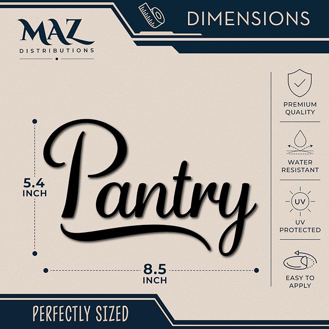 MAZ DISTRIBUTIONS – Pantry Sticker – Vinyl Decal for Refrigerators – Removable Waterproof Sticker for Store Door – Useable Indoor and Outdoor – Easy use for Office and Canteen – MAZ – 321 - Image 2