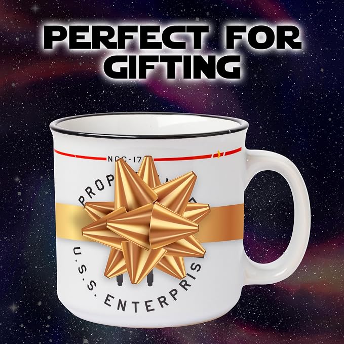 Silver Buffalo Star Trek Enterprise Property, Ceramic Camper Mug, 20oz | NCC-1701, The USS, 0.59 Liters - Image 6