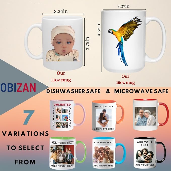 Personalized Coffee Mug – Custom Mug with Photo, Text or Logo | Customized 11oz Ceramic Cup | Personalized Gifts for Men & Women | Birthday, Christmas, Holiday Gift | White - Image 5