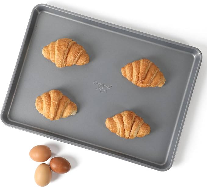 Calphalon Titan Steel Core PFA Free Nonstick 17 x 12 Cookie Sheet Baking Pan, Heavy Duty Reinforced Steel Bakeware for Even Heating, Oven Safe Baking Tray for Cookies - Image 2